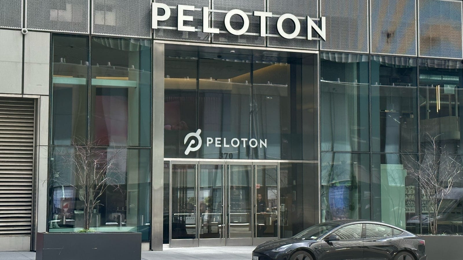 The outside of Peloton Studios in New York.