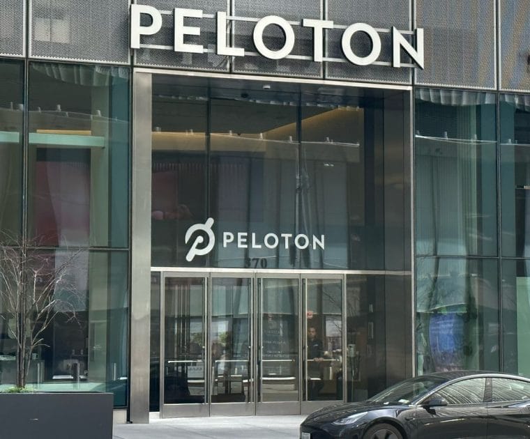 The outside of Peloton Studios in New York.
