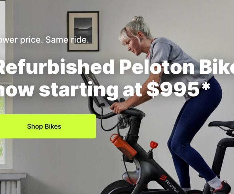Peloton website advertising limited time refurbished bike offer.
