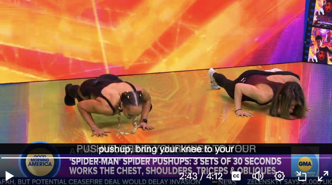 “Road to the Oscars – Award Winning Workout" segment on Good Morning America - Spider-Man: Across the Spider-Verse.