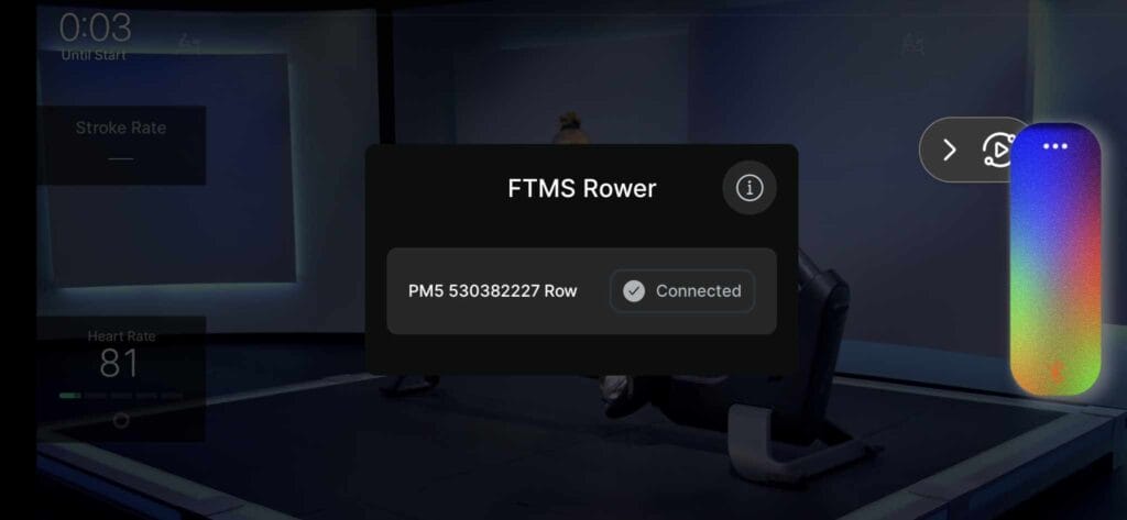 Third party rower connected through Bluetooth