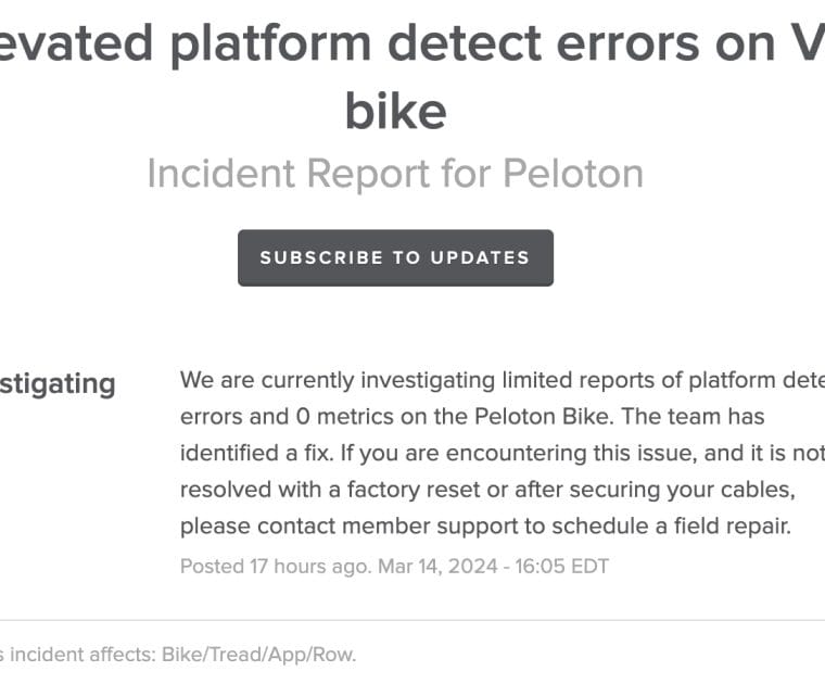 Bug with metrics on original Peloton Bike.