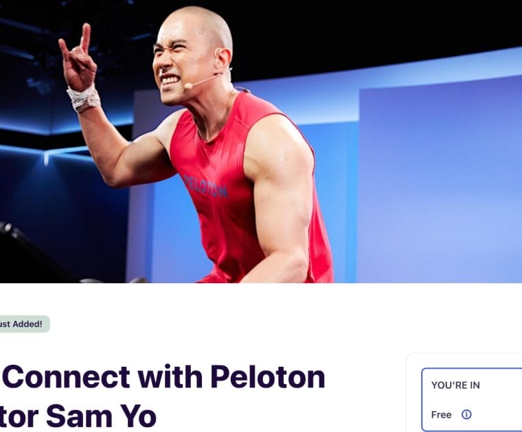 Sam Yo will host a meet & greet in Sydney, Australia at the Peloton Bondi Junction showroom.