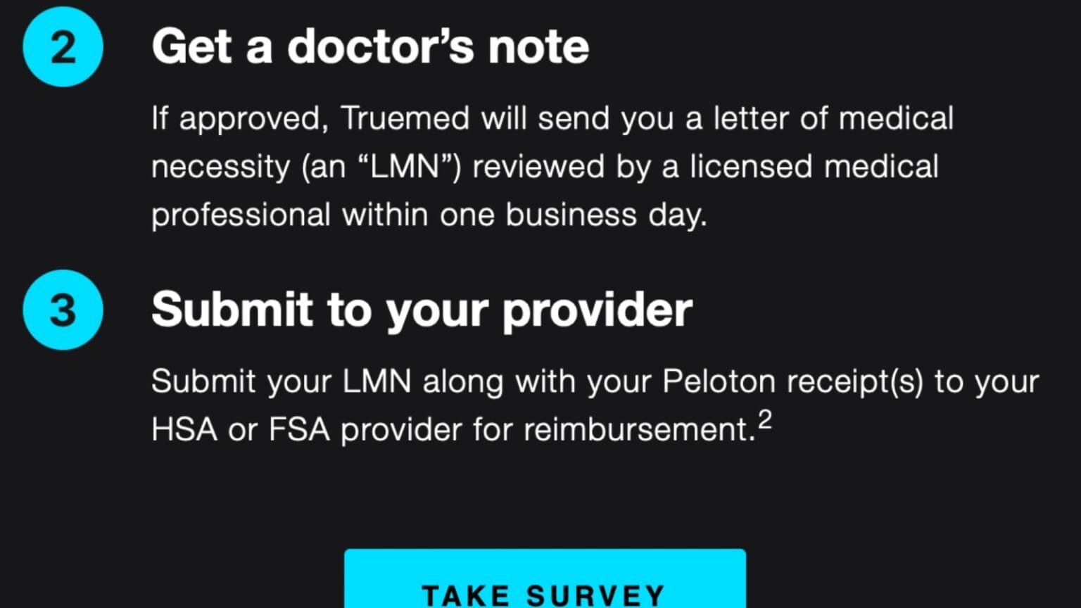 Partnership with TrueMed to use your HSA / FSA to buy a Peloton Bike