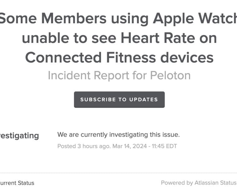 A new bug is impacting Apple Watch as a heart rate monitor on Peloton devices.