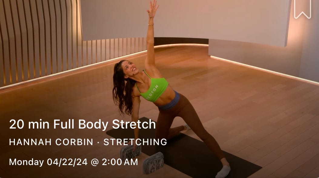 20 min. Full Body Stretch with Hannah Corbin from April 22, 2024