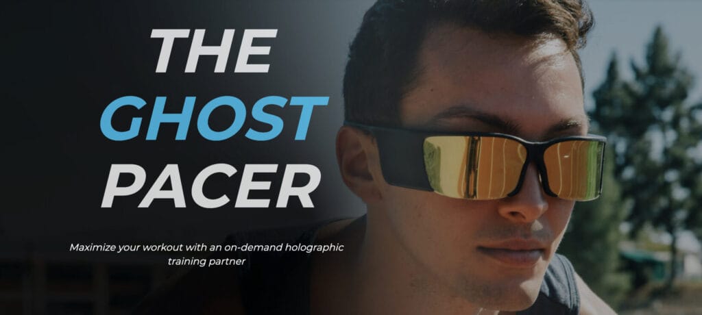 The Ghost Pacer glasses, as seen on the Ghost Pacer website.