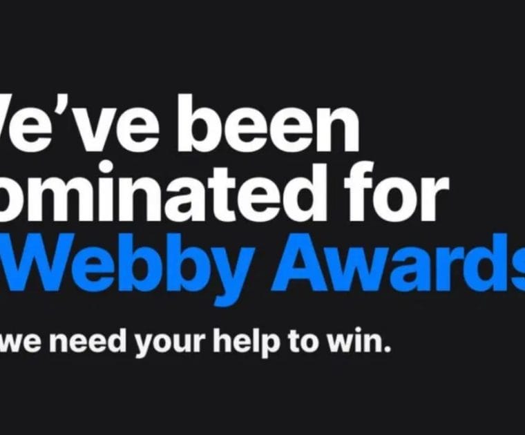 @OnePeloton Instagram story announcing Webby Award nominations.