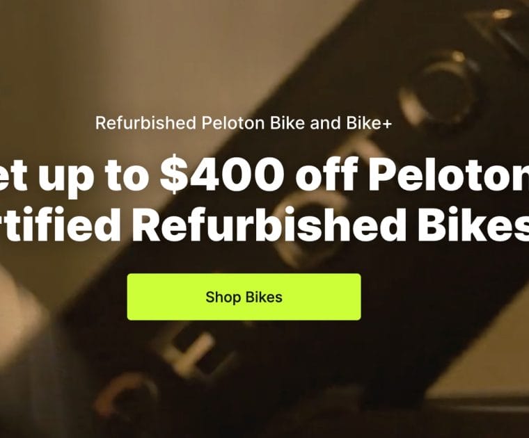 Refurbished Bike promotion displayed on Peloton homepage