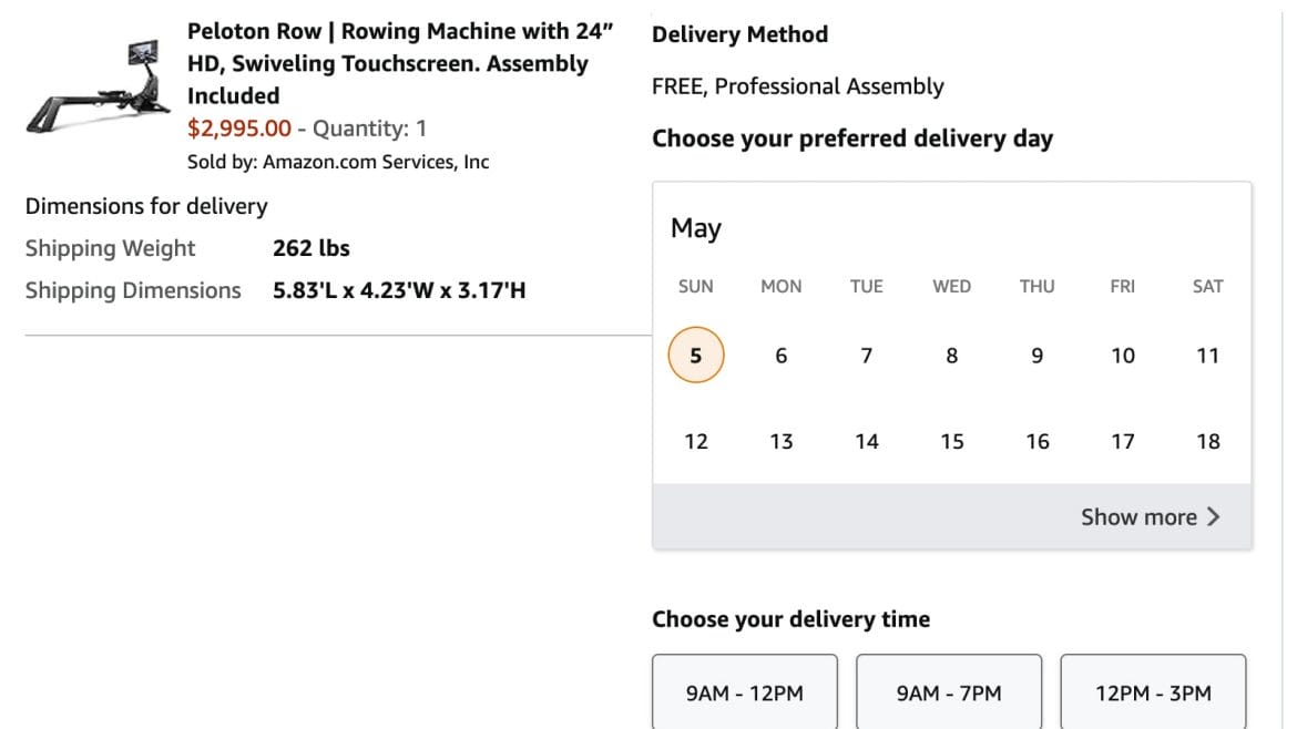 Setting up delivery & installation via Amazon in US.
