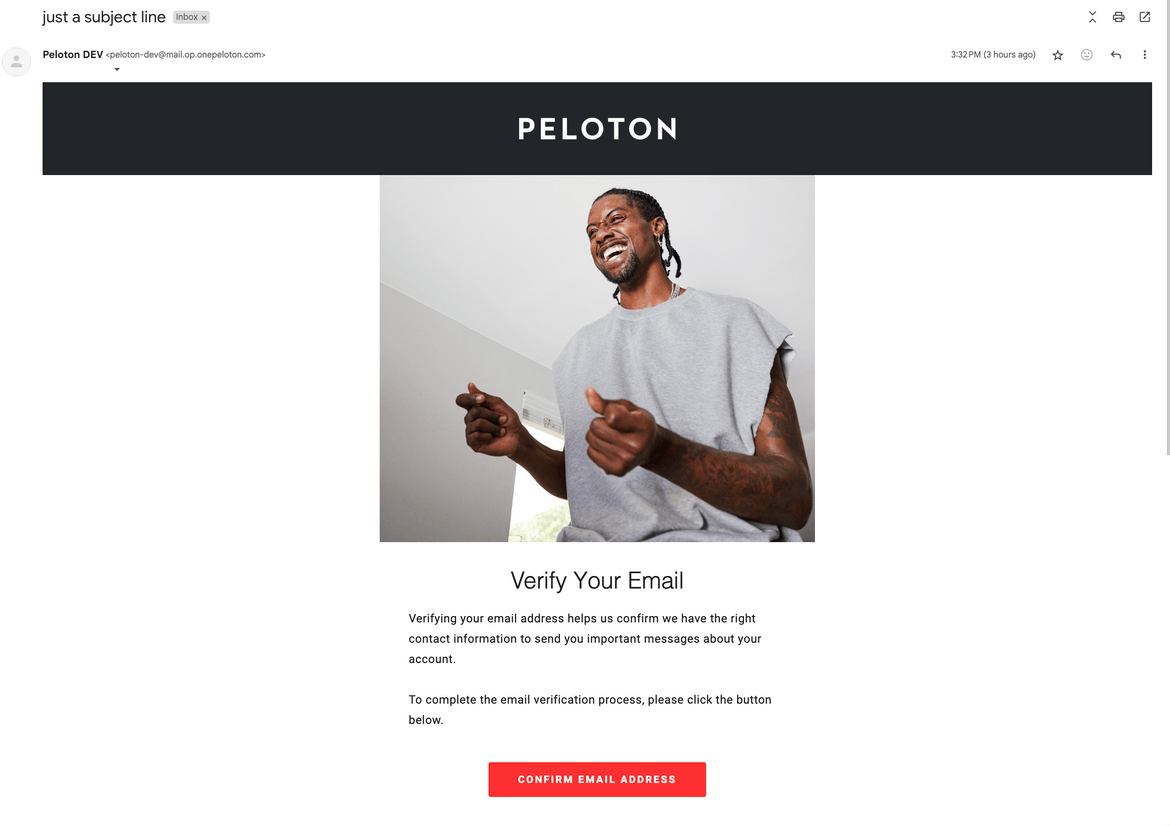 The email sent to some Peloton members today.