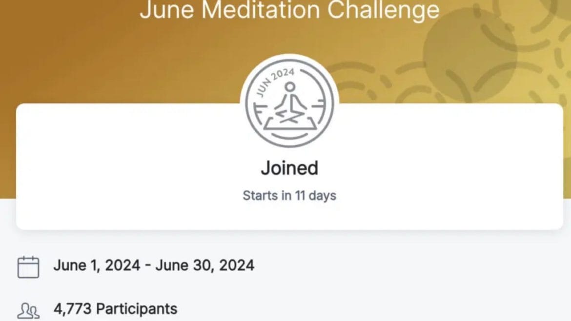 Peloton June Monthly Meditation Challenge
