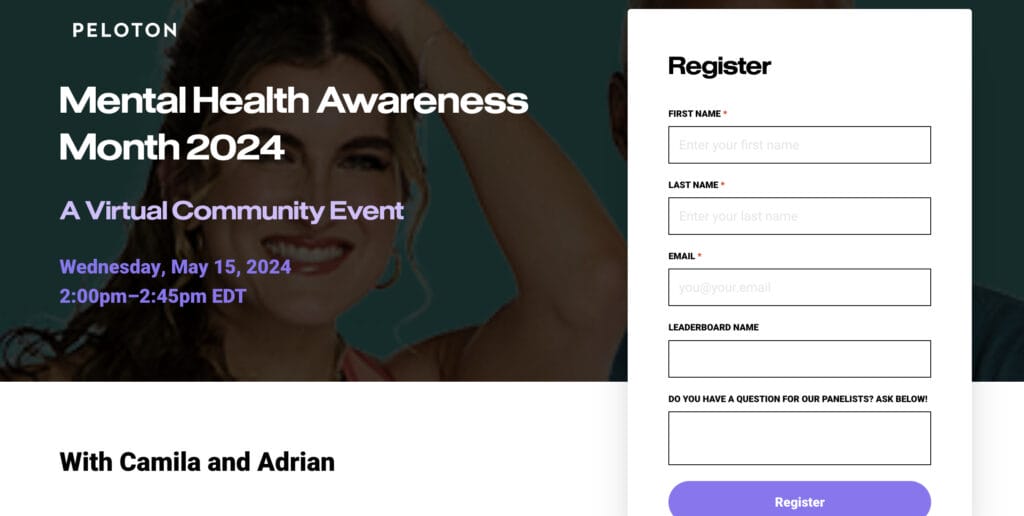 2024 Mental Health Awareness Month virtual community event website