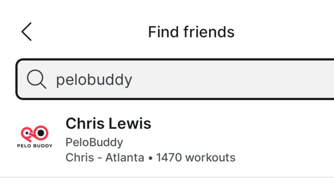 Searching for our account #PeloBuddy, people can find out the real user is Chris Lewis.