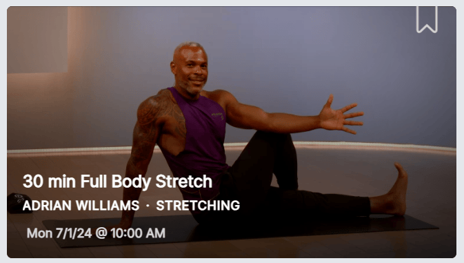 New Peloton 30 Minute Stretch by Adrian Williams Now Available