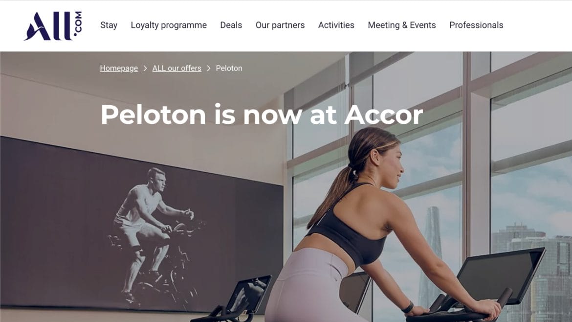Партнерство Peloton и Accor.