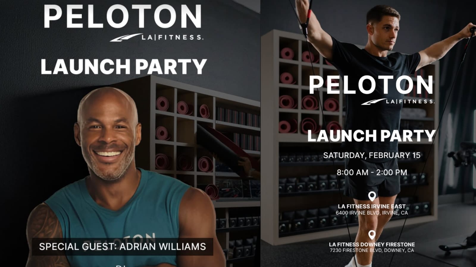 Peloton x LA Fitness Partnership launching with Adrian Williams event in California – Peloton Buddy