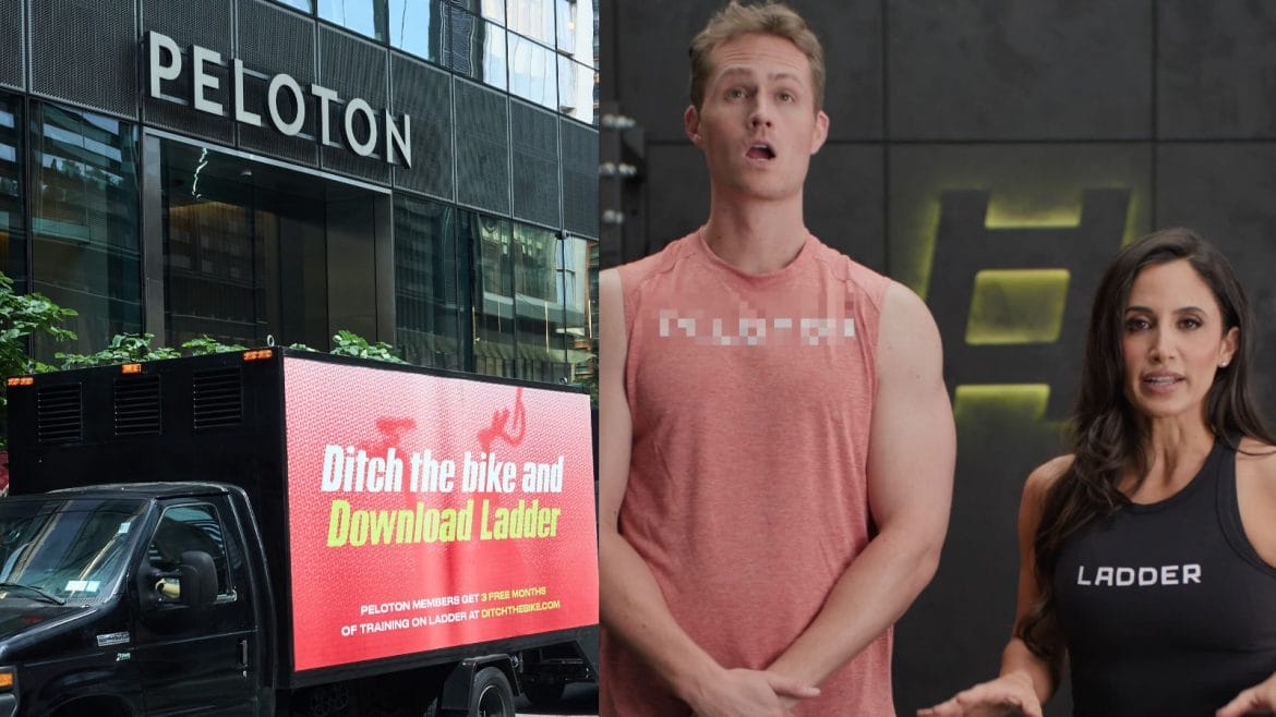 Screenshots from Ladder social media posts of their new campaign & Jennifer Jacobs.