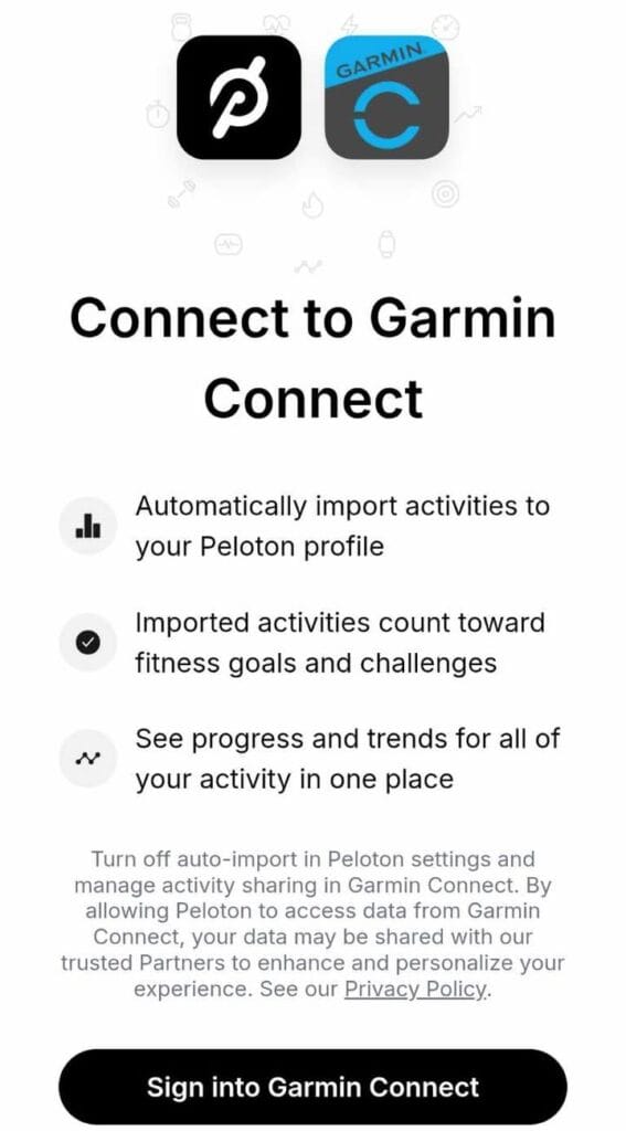 New Peloton x Garmin Connect integration.